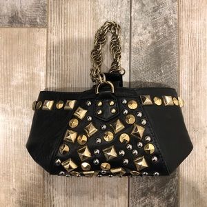 Versace for H&M Black Leather Studded Mini-Handbag